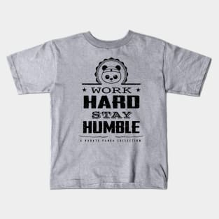 Karate Panda Work hard, Stay humble lights Kids T-Shirt